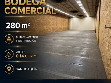 Arriendo Mensual / Bodega / San Joaquín