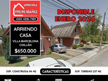 Arriendo Mensual / Casa / Chillán