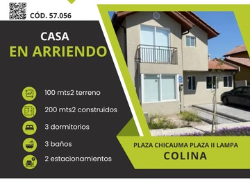 Arriendo Mensual / Casa / Colina