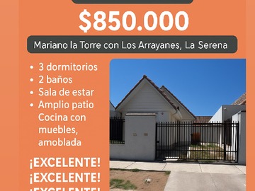 Arriendo Mensual / Casa / La Serena