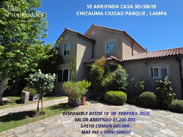 Arriendo Mensual / Casa / Lampa