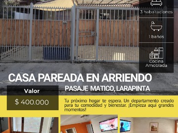 Arriendo Mensual / Casa / Lampa