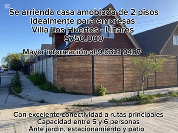 Arriendo Mensual / Casa / Linares