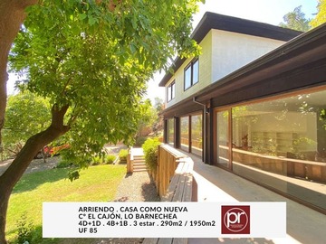 Arriendo Mensual / Casa / Lo Barnechea