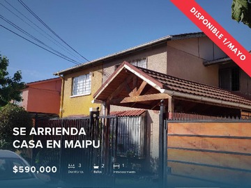 Arriendo Mensual / Casa / Maipú