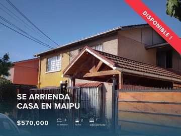 Arriendo Mensual / Casa / Maipú