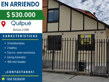 Arriendo Mensual / Casa / Quilpué