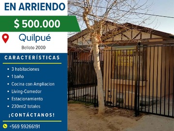 Arriendo Mensual / Casa / Quilpué
