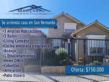 Arriendo Mensual / Casa / San Bernardo