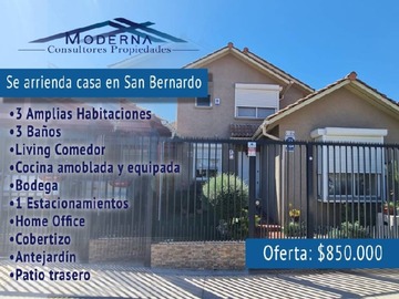 Arriendo Mensual / Casa / San Bernardo