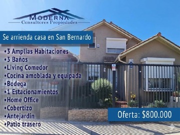 Arriendo Mensual / Casa / San Bernardo