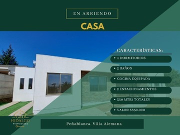 Arriendo Mensual / Casa / Villa Alemana