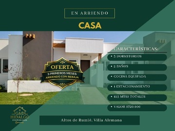 Arriendo Mensual / Casa / Villa Alemana