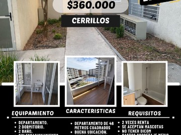 Arriendo Mensual / Departamento / Cerrillos