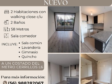 Arriendo Mensual / Departamento / Cerrillos