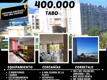 Arriendo Mensual / Departamento / El Tabo