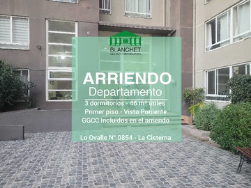 Arriendo Mensual / Departamento / La Cisterna