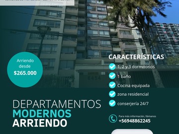 Arriendo Mensual / Departamento / La Cisterna