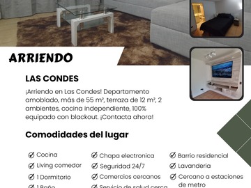 Arriendo Mensual / Departamento / Las Condes