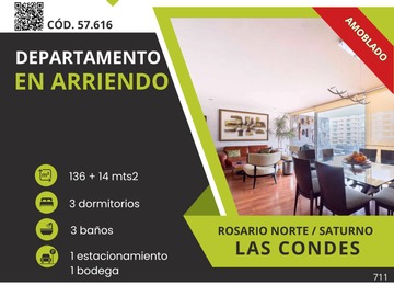 Arriendo Mensual / Departamento / Las Condes