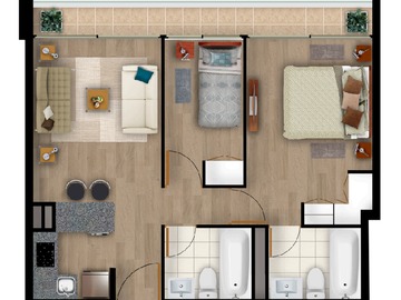 Arriendo Mensual / Departamento / Macul