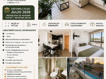 Arriendo Mensual / Departamento / Ñuñoa