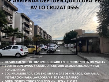 Arriendo Mensual / Departamento / Quilicura