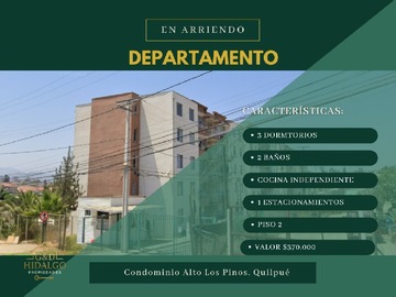 Arriendo Mensual / Departamento / Quilpué