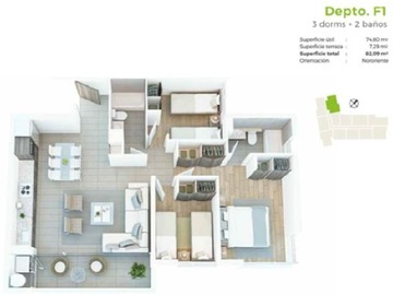 Arriendo Mensual / Departamento / Recoleta