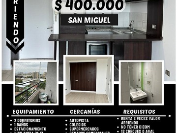 Arriendo Mensual / Departamento / San Miguel