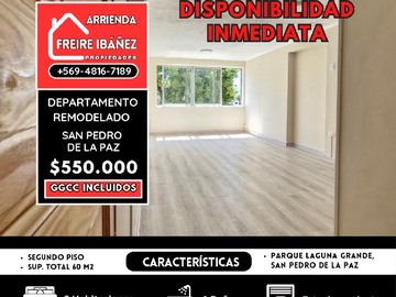 Arriendo Mensual / Departamento / San Pedro de la Paz