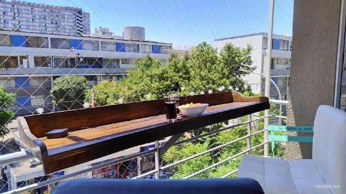 Terraza con repisa