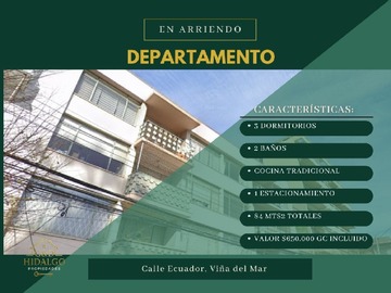 Arriendo Mensual / Departamento / Viña del Mar