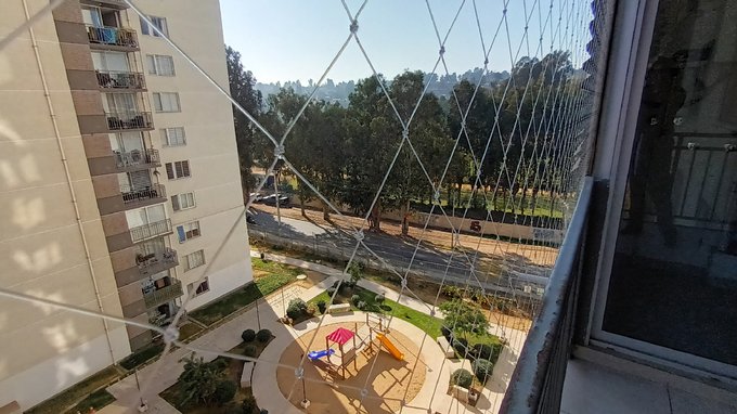 Terraza con malla