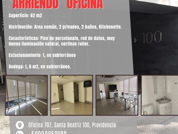 Arriendo Mensual / Oficina / Providencia