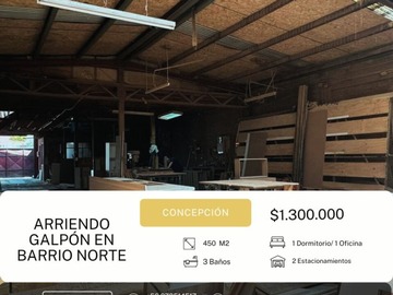 Arriendo Mensual / Terreno Industrial / Concepción