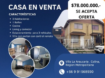 Venta / Casa / Colina