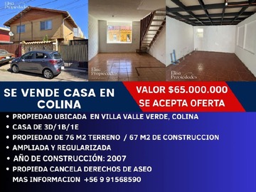 Venta / Casa / Colina