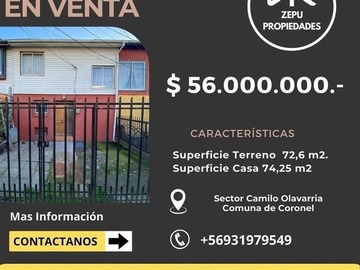 Venta / Casa / Coronel