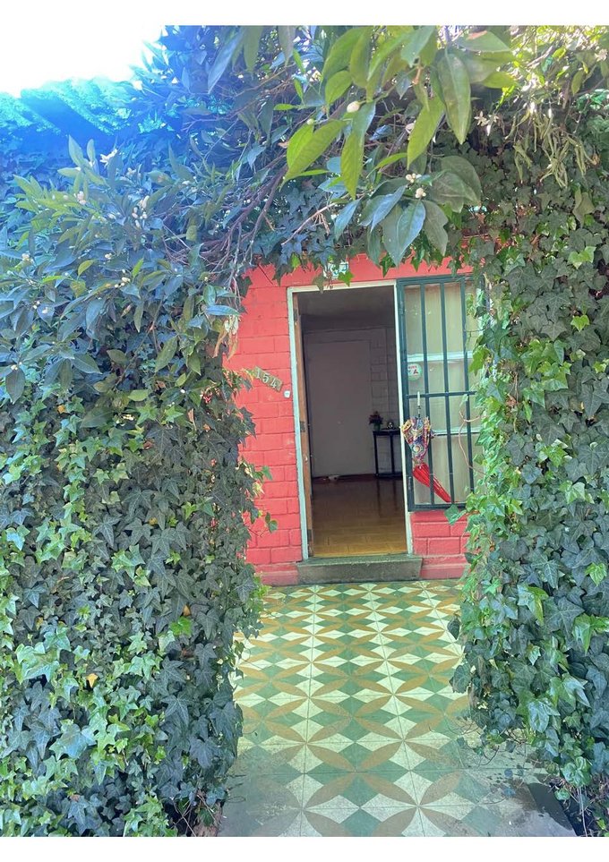 Antejardín y entrada de la casa