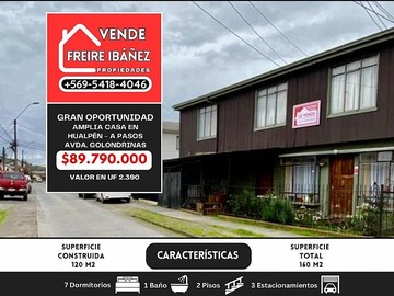 Venta / Casa / Hualpén