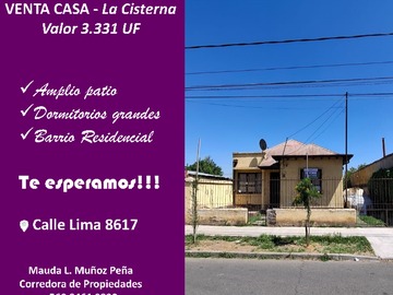 Venta / Casa / La Cisterna