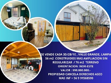 Venta / Casa / Lampa