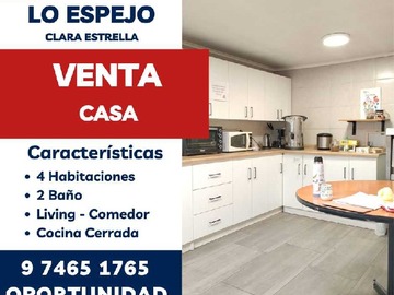 Venta / Casa / Lo Espejo