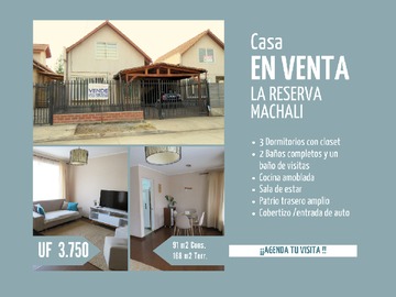 Venta / Casa / Machalí