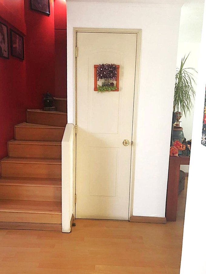 Puerta baño visitas y escalera acceso pisos superiores