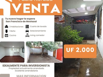 Venta / Casa / Mostazal