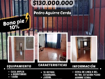 Venta / Casa / Pedro Aguirre Cerda