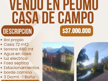 Venta / Casa / Peumo