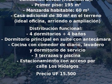 Venta / Casa / Providencia